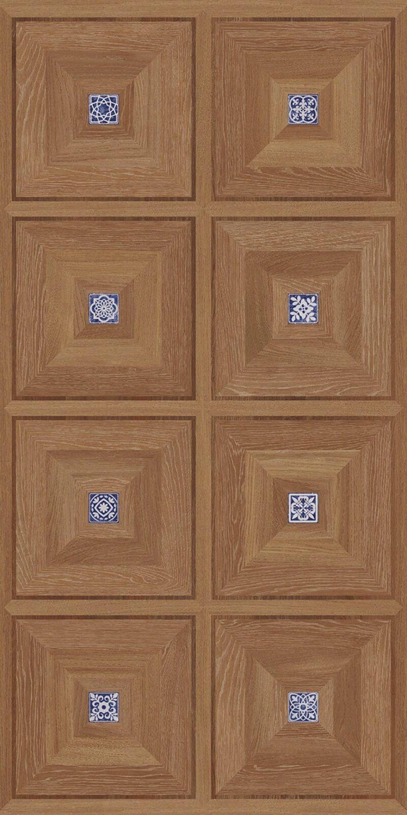 Керамогранит Chronowood коричневый с керамическими вставками 600×1200 мм — крупноформатный декор под дерево