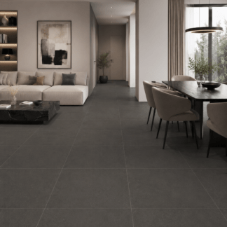 Темно-серый керамогранит 60×60 в современном интерьере